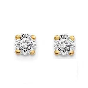 AGS Certified 1/3ct tw Round Diamond Stud Earrings in 14K Yellow Gold